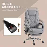 Vinsetto Massage Office Chair, Reclining Computer Chair with Adjustable Height and Footrest, Grey(m-5)