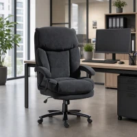 HOMCOM Big and Tall Executive Office Chair, Up to 450 lbs. Heavy Duty Desk Chair, Computer Chair for Heavy People, Black(m-1)