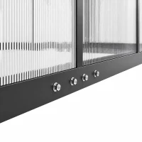 Outsunny 6 x 5.5ft Polycarbonate Greenhouse, Quick Setup Walk-in Greenhouse, Swing Door, Adjustable Roof Vent, Rain Gutter, Black(m-11)
