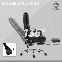 Vinsetto Massage Office Chair, Reclining Executive Office Chair with 6-Point Vibration, Footrest and High Back, Black(m-6)