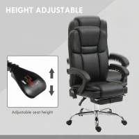 Vinsetto Massage Office Chair, Reclining Executive Office Chair with 6-Point Vibration, Footrest and High Back, Black(m-5)