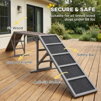 PawHut Dog Agility Equipment Ramp with Safety Bar, Non-slip Surface, for Walk and Pause Training, Gray(m-6)
