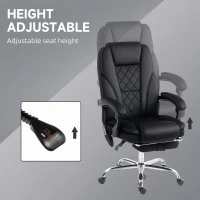 Vinsetto Massage Office Chair, Reclining Computer Chair with Adjustable Height and Footrest, Black(m-5)