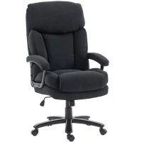 HOMCOM Big and Tall Executive Office Chair, Up to 450 lbs. Heavy Duty Desk Chair, Computer Chair for Heavy People, Black(m-9)