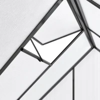 Outsunny 6 x 5.5ft Polycarbonate Greenhouse, Quick Setup Walk-in Greenhouse, Swing Door, Adjustable Roof Vent, Rain Gutter, Black(m-12)