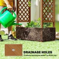 Outsunny Raised Garden Bed with Trellis, Wooden Raised Planter Box with Hanging Roof and 2 Drainage Holes, Orange(m-6)