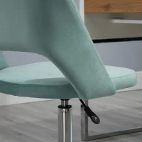 Vinsetto Mid Back Office Chair Velvet Fabric Swivel Scallop Shape Computer Desk Chair, Green(m-9)