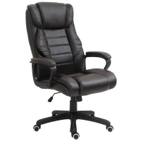 Vinsetto Massage Office Chair, High Back Executive Office Chair with 6-Point Vibration, Timer, Adjustable Height, Brown(m-11)