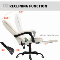 Vinsetto 7-Point Vibrating Massage Chair, Reclining Office Chair with Footrest, Reclining Back, Adjustable Height, Beige(m-5)