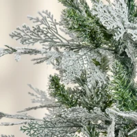 HOMCOM 6 Feet Pencil Snow Flocked Artificial Christmas Tree with 517 Realistic Cypress Branches, Auto Open, Green(m-10)