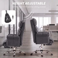 HOMCOM Desk Chair, Computer Office Chair with Footrest, Adjustable Backrest and Headrest, Dark Grey(m-7)