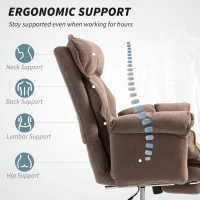 HOMCOM Desk Chair, Computer Office Chair with Footrest, Adjustable Backrest and Headrest, Light Brown(m-5)