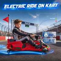 Aosom 12V Electric Drifting Go Kart w/ Slow Start, Music, Lights, Red(m-8)