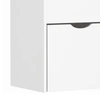 Qaba Kids Bookshelf with 3 Tier Display Shelves, Drawer for Nursery, White(m-10)