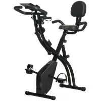 Soozier 3 in 1 Folding Exercise Bike, Foldable Stationary Bike with 8-Level Magnetic Resistance, Adjustable Seat, Black(m-11)