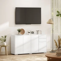 HOMCOM Kitchen Sideboard Storage Cabinet, Modern Coffee Bar Cabinet with Push-Open Design and 2 Drawers for Living Room, White(m-9)