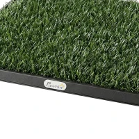 PawHut Dog Grass Pad with Tray, Artificial Grass Pet Training Toilet with Drainage Grid, 2 Grass Mats(m-11)
