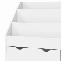 Qaba Kids Bookshelf with 3 Tier Display Shelves, Drawer for Nursery, White(m-11)