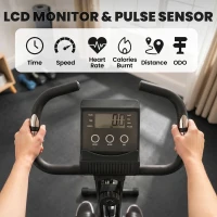 Soozier 3 in 1 Folding Exercise Bike, Foldable Stationary Bike with 8-Level Magnetic Resistance, Adjustable Seat, Black(m-5)