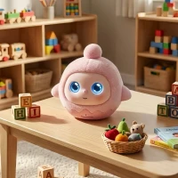 Lovi AI Companion Interactive Robot for Play, Bedtime and Learning, Smart Emotional Talking Toys for Kids With LCD Emotional Eye Screen, Desk Educational Playmate for Boys & Girls, Pink(m-1)