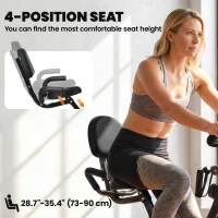 Soozier 3 in 1 Folding Exercise Bike, Foldable Stationary Bike with 8-Level Magnetic Resistance, Adjustable Seat, Black(m-6)