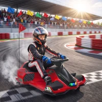 Aosom 12V Electric Drifting Go Kart w/ Slow Start, Music, Lights, Red(m-3)