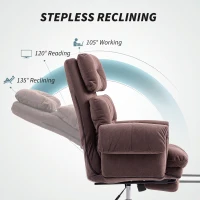 HOMCOM Reclining Executive Computer Desk Chair, Ergonomic Office Chair with Footrest and Thickly Padded, Coffee(m-7)