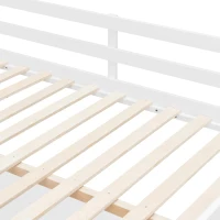 Chic Full-Size Loft Bed with Desk and LED Light, Space-Saving Storage Bed with 2 Drawers and Side Stairs, 79" L x 74.5" W x 68" H, White(m-7)