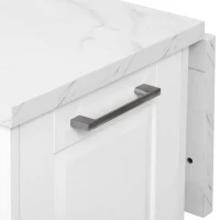 Vintage Rolling Kitchen Island with Drop-Leaf Countertop, Multifunctional Storage Cart with Tilt-Out Trash Bin, 50.5" L x 26.5" W x 35.5" H, White(m-8)