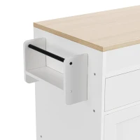 Chic Rolling Kitchen Island with Extendable Dining Table, Space-Saving Storage Cart with 4 Doors and 2 Drawers, 74.5" L x 19.5" W x 36" H, Off White(m-10)