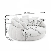 Cozy Bean Bag Sofa with Chenille Upholstery and 14 Pillows, Versatile Chaise Lounge for Living Room Bedroom, 71.5'' L x 65.5"W x 30.5" H, Coffee(m-3)