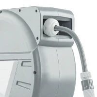 Outsunny Retractable Garden Hose Reel, 1/2" x 66ft Wall Mounted Hose Reel with Auto Retraction, Self-Locking, Grey(m-9)