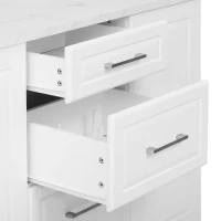 Vintage Rolling Kitchen Island with Drop-Leaf Countertop, Multifunctional Storage Cart with Tilt-Out Trash Bin, 50.5" L x 26.5" W x 35.5" H, White(m-11)
