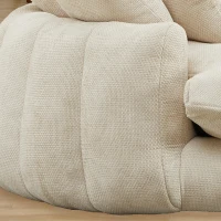 Fluffy Bean Bag Sofa with Chenille Upholstery and 14 Pillows, Lazy Chaise Lounge for Living Room Bedroom, 71.5'' L x 65.5"W x 30.5" H, Beige(m-5)