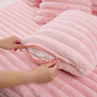 Plush Oversized Round Lounge Chair with Segmented Backrest, Velour Sofa with 4 Pillows and No Assembly, 54.5'' L x 54.5" W x 33" H, Pink(m-9)