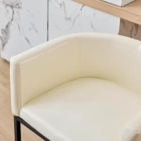 Elegant Set of 2 Counter-Height Bar Stools with PU Leather, Comfortable Kitchen Chairs with Armrests and Footrests, 22'' L x 20" W x 36" H, Beige(m-7)