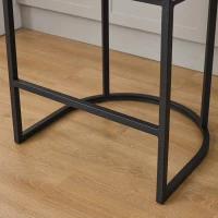 Soft Set of 2 Counter-Height Bar Stools with Chenille, Ergonomic Kitchen Chairs with Metal Legs and Footrests, 22'' L x 20" W x 36" H, Light Grey(m-10)