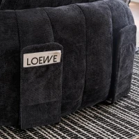 Plush Oversized Chaise Lounge with Deep Seat and Chenille, Soft Sleeper Sofa with Extra Pillows and No Assembly, 72.5'' L x 57" W x 23" H, Black(m-11)