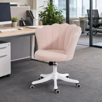 HOMCOM Office Chair, Armless Swivel Desk Chair with Adjustable Height, Backrest, Tilt Function for office, Pink(m-8)