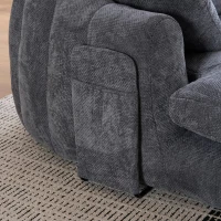 Oversized Chaise Lounge Chair with Deep Seat and Chenille, Soft Reading Sofa with Extra Pillows and No Assembly, 72.5'' L x 57" W x 23" H, Grey(m-11)
