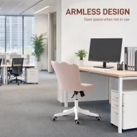 HOMCOM Office Chair, Armless Swivel Desk Chair with Adjustable Height, Backrest, Tilt Function for office, Pink(m-6)