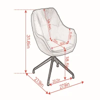 Sophisticated Faux Leather Armchair with Contoured Backrest, Convenient Vanity Chair for Living Room Bedroom, 28'' L x 28"W x 32" H, White(m-3)