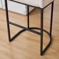 Set of 2 Counter-Height Stools with Chenille Upholstery, Soft Dining Chairs with Armrests and Footrests, 22'' L x 20" W x 36" H, White(m-8)
