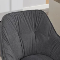 Minimalist Faux Leather Armchair with Ergonomic Seat, Versatile Vanity Chair for Living Room Bedroom Home Office, 28'' L x 28"W x 32" H, Grey(m-8)