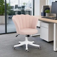 HOMCOM Office Chair, Armless Swivel Desk Chair with Adjustable Height, Backrest, Tilt Function for office, Pink(m-1)