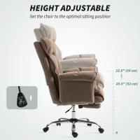 HOMCOM Desk Chair, Computer Office Chair with Footrest, Adjustable Backrest and Headrest, Light Brown(m-7)