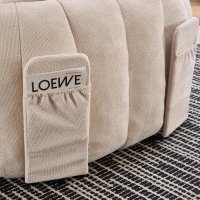 Oversized Chaise Lounge Chair with Deep Seat and Chenille, Soft Reading Sofa with Extra Pillows and No Assembly, 72.5'' L x 57" W x 23" H, Beige(m-10)