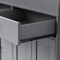 Chic Rolling Kitchen Island with Extendable Dining Table, Space-Saving Storage Cart with 4 Doors and 2 Drawers, 74.5" L x 19.5" W x 36" H, Grey(m-8)
