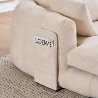 Oversized Chaise Lounge Chair with Deep Seat and Chenille, Soft Reading Sofa with Extra Pillows and No Assembly, 72.5'' L x 57" W x 23" H, Beige(m-11)