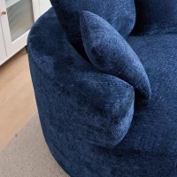 Fluffy Sleeper Chair with Plush Corduroy Fabric and Cylindrical Pillow, Soft Modular Lounge Sofa for Living Room, 54.5" L x 54.5" W x 33" H, Grey(m-6)